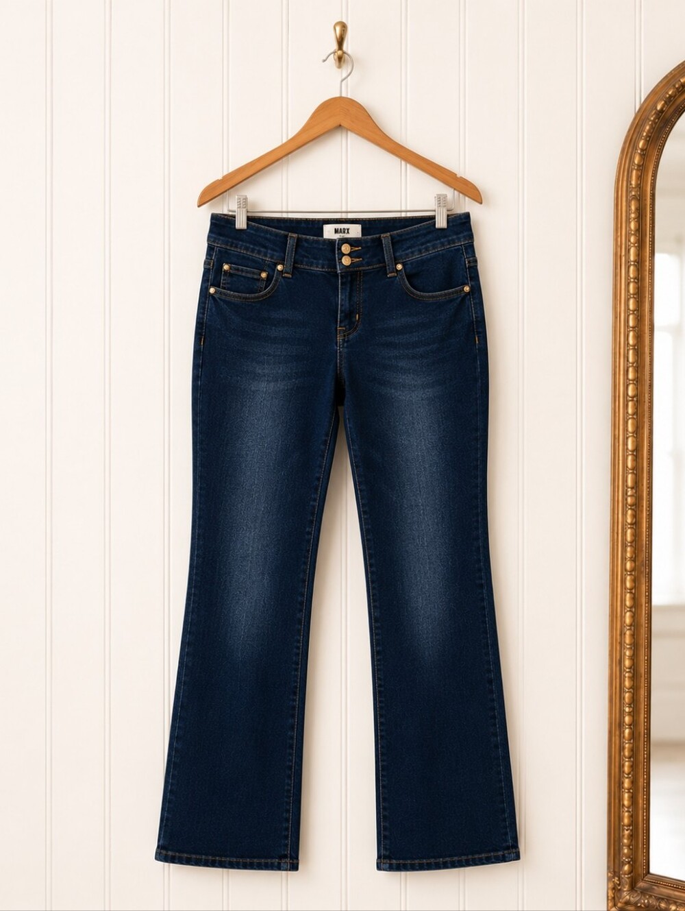 Marx Dark Wash Bootcut Jeans Size 30 | Mid Rise Stretch Denim Classic Flare - Picture 5 of 8